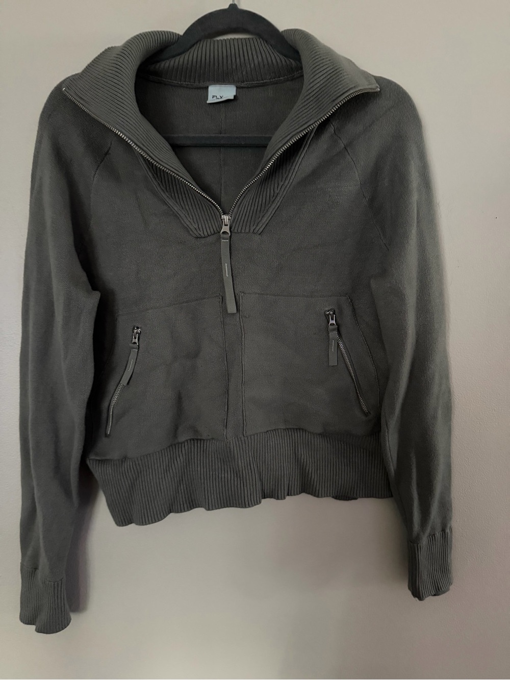 PLX Women's Dark Gray Zip-Front Bomber Jacket